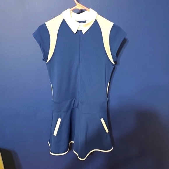 Olaya Sport Dress Small Womens Blue And White  Mesh Inlay Sleeveless Golf Mini - Picture 1 of 5